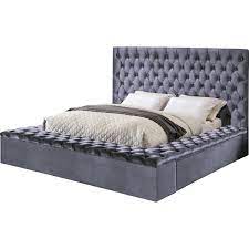 Maybe you would like to learn more about one of these? Meridian Furniture Blissgrey K Bliss King Bed Storage Deep Tufted Grey Velvet In 2021 King Storage Bed Bed Without Headboard Gray Master Bedroom