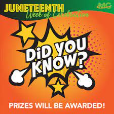 Please, try to prove me wrong i dare you. Juneteenth Trivia Contest Comet Calendar