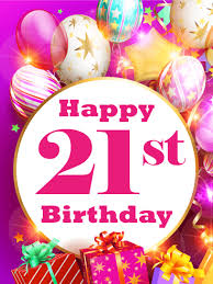 Happy Birthday Wishes For 21 Year Old Niece Shinning Balloon Happy 21st Birthday Card Birthday Greeting Cards By Davia Happy 21st Birthday Cards 21st Birthday Cards 21st Birthday Wishes