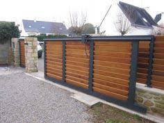 Portail Aluminium Coulissant Remplissage Bois Portail Coulissant Portail Bois Portail Aluminium Coulissant
