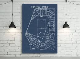 Vintage Print Of Fenway Park Seating Chart Free Shipping