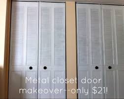This sliding closet door features high quality european designed and inspired sliding bypass doors. Spray Paint Closet Door Makeover For 21 Closet Door Makeover Metal Doors Makeover Door Makeover