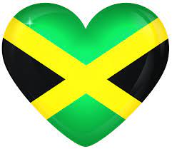 Jamaica Large Heart Flag Jamaica Flag Image Jamaican Art Flag Art