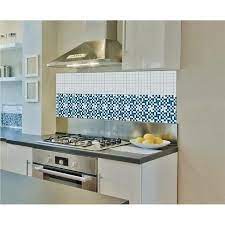 Mosaic Blue Marine Vinyl Self Adhesive Tiles 20 99 Kitchen Wall Decor Modern Backsplash Stick On Tiles