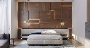 This ceiling is built in such a way that it gives the effect of a pyramid. Modern Master Bed Design Ideas