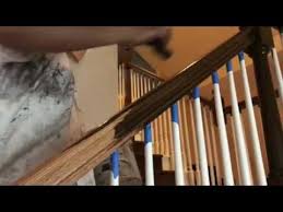 Refinishing Banister Without Sanding Tutorial Using General Finishes Gel Stain Youtube Old Masters Gel Stain Stained Staircase Banister Remodel