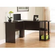 Ameriwood Home Dominic L Desk With Bookshelves Espresso Walmart Com L Shaped Office Desk L Shaped Desk Bookshelf Desk