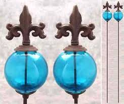 You can start with a low investment as you move on. 2 Fleur De Lis Blue Glass Globe Cast Iron Garden Stakes Yard Art Garden Decor Ebay