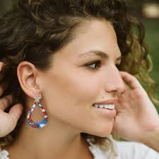 Patriotic Pretties Red White Blue Earrings, Patriotic Earrings, 4th of July  Earrings, Patriotic Teardrop Earrings, Memorial Day Earrings