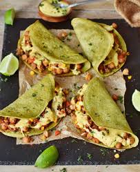 Baked Spinach Tacos The Recipe For The Spinach Tortillas Is Vegan Gluten Free Grain Free Easy To Make And Perfect Spinach Tortilla Healthy Recipes Recipes