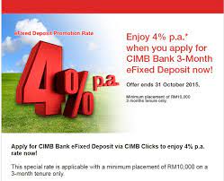 Please call the nearest bank to reconfirm the rates (go to the bank website for bank contact number where if the thread is too active, can always break it down to two i.e. Cimb E Fixed Deposit Promotion Personal Loan Malaysia Pinjaman Peribadi