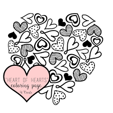 There are hearts with flowers and arrows, greeting cards to valentine's day and other colouring sheets. Heart Of Hearts Coloring Page Or Printable U Create