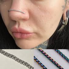 Cadena de serpiente para la nariz, cadena de caja, cadena de plata para la  nariz, cadena