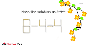 Can you move exactly 2 sticks, to correct the equation. Matchstick Riddle Move Just 1 Stick To Fix The Equation 6 4 4