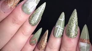 There are 6823 green acrylic nails for sale on. Olive Green Gold Acrylic Nails Not Polish Youtube
