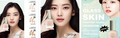 ครีมรองพื้น ซาช่า ผสมกันแดด ผิวกระจกสไตล์เกาหลี มี 3 แบบให้เลือกใช้ ปริมาณ  40 มล./SASHA FLAWLESS FOUNDTION Net 40 ml.