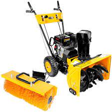Stark 31 In 196 Cc Single Stage Gas Snow Blower With Power Brush Sweeper Attachment Gas Snow Blower Snow Removal Equipment Snow Blower