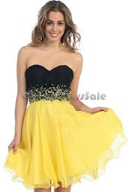 Cute Strapless Black Yellow Sassy Prom Homecoming Dress Hcgd4025 Wholesale Shoulder Dresses 2days Cheap Homecoming Dresses Prom Dresses Yellow Cute Dresses