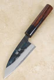 Kajiwara Blue 1 Kurouchi Ko Bocho 105mm Kitchen Knives Kitchen Knives Handmade Chef Knife