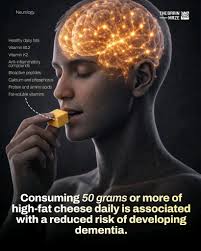 A 25-year Swedish study finds that eating 50g of high-fat cheese daily may  lower dementia risk 🧠. Dairy fats, vitamins, and bioactive peptides work  wonders for brain health! Would you consider this