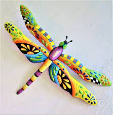 Dragonfly Metal Art Painted Metal Dragonfly Wall Hanging Etsy Dragonfly Metal Wall Art Dragonfly Wall Art Outdoor Metal Wall Art