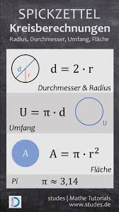 Kreisberechnungen Spicker Formeln Fur Radius Durchmesser Umfang Und Flacheninhalt Studes De Mathematik Math School Motivation Life Quotes Island Quotes