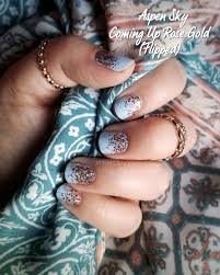 Blue With Reverse Gold Glitter Color Street Nails Nails Nail Colors