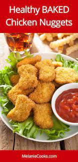 Homemade Healthy Baked Chicken Nuggets Recipe With Crispy Panko Crust Recipe Homemade Chicken Nuggets Baked Chicken Nugget Recipes Homemade Chicken Nuggets