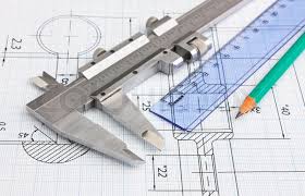 Technisches Zeichnen Und Bremssattel Stock Bild Colourbox