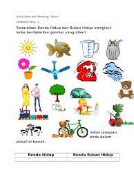 Benda bukan hidup adalah benda yang tidak pernah mengalami proses hidup.benda bukan hidup tidak memerlukan makanan dan minuman. Lembaran Kerja Dst Tahun 1 Docx Benda Hidup Dan Bukan Hidup