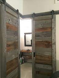 Custom Barn Door Made Of Barn Boards For Corner Bedroom In A Condo Barn Door Barn Door Designs Bedroom Corner