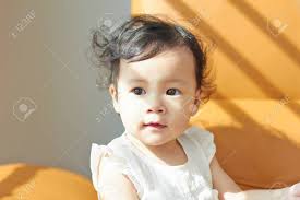 I am an asian with medium thick dry hair and very curly hair towards the very middle of my head. Portrait Of Cute And Lovely Curly Hair Asian Chinese Baby Girl Stock Photo Picture And Royalty Free Image Image 102415274