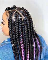 40 Knotless Braid Styles For 2021 Jumbo Lose Braid More Thrivenaija In 2021 Box Braids Styling Box Braids Hairstyles For Black Women Big Box Braids Hairstyles