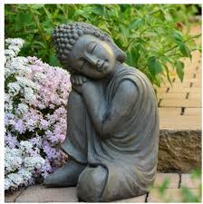 Garten Buddha In Klasse Messingoptik Aus Stein Statue Figur Buddha Deko Skulpturen Buddha Dekoration