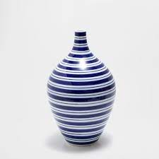 Nwt zara home pillow case clouds sky baby boy blue. Image Of The Product Blue And White Striped Ceramic Vase Ceramic Vase Vase Clay Vase