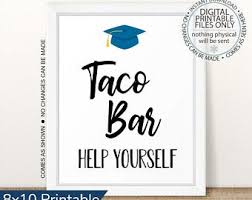 Soft and crunchy tacos ; Taco Bar Graduation Etsy