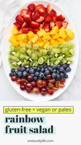 Seasonal fresh fruit salad pork. Rainbow Fruit Salad With Citrus Mint Dressing One Lovely Life