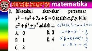 Persamaan x2 — 5x + 6 = 0 dan x2 — 2x. Jumlah Kuadrat Akar Akar Orde 3 Drill Sbmptn Youtube