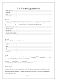 38 free car rental agreements forms templatelab