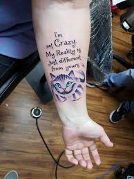 Cheshire Cat I M Not Crazy Cat Cheshire Crazy Weird Tattoos Cute Disney Tattoos Cheshire Cat Tattoo