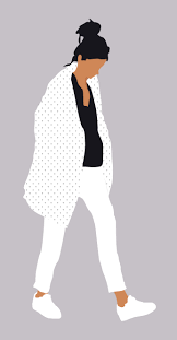 Flat Vector Woman Walking People Cutout People Illustration Silhouette People
