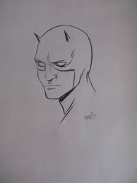 Daredevil Head Sketch This Nice Piece Was Drawn By Marley Zarcone And I Love It This Was The Main Image Of 4 Or So That Art Comic Books Art Animation Art