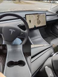 Tesla has made a rare update to its interior design options for the model s. Wrapped The Inside Of My Model 3 With Carbon Fiber Vinyl Only 15 For A 1x5 Roll And 2 Hours Of Labor I Wasn T The Biggest Fan Of The Wood Grain Dash