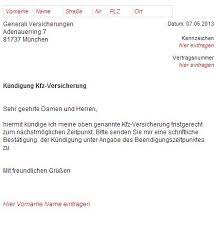 Generali Kfz Versicherung Kundigungsschreiben