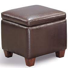 Choose from contactless same day delivery, drive up and more. Coaster Faux Leather Cube Shaped Storage Ottoman In Dark Brown 500903