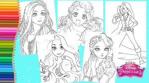 Rapunzel coloring pages and flynn rider coloring pages maximus coloring pages and other tangled printables. Coloring Disney Princess Rapunzel Anime Face Tangled Coloring Pages Youtube