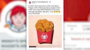 Wendy S Giving Away Free Spicy Chicken Nuggets 2 Million Likes For 2 Million Nuggets Abc13 Houston