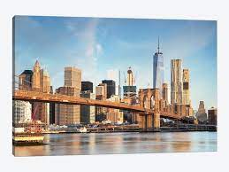 Beautiful 3 piece canvas is available in a variety of sizes including gigantic 94 wide set! Brooklyn Bridge And Manhattan Skyline I Canva Matteo Colombo Icanvas