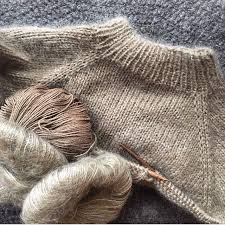 Knitting For Olive On Instagram Sweater Knitting On A Rainy Saturday Our Merino In Color Soft Cognac Is Back In Stoc Knitted Sweaters Knitting Silk Sweaters