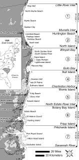 vicinity map of seven south carolina shoreline segments and